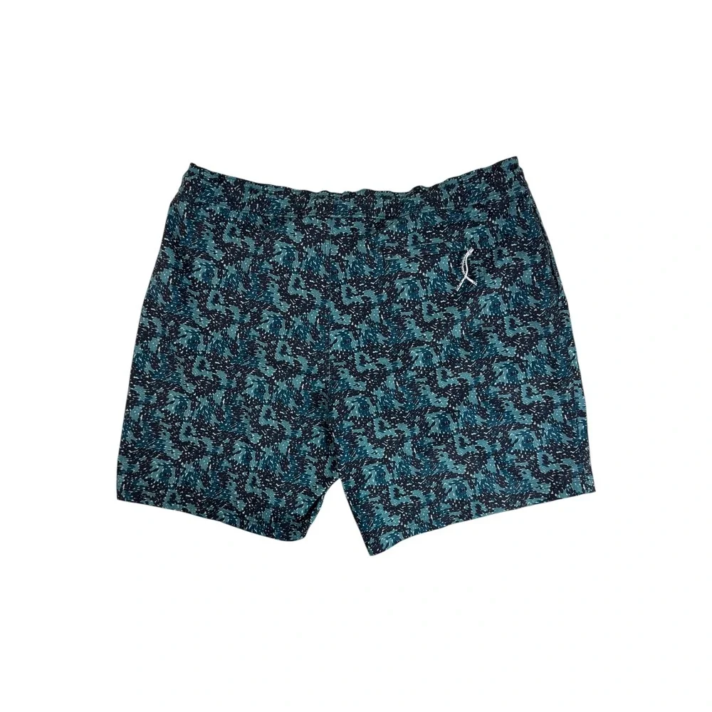 L.L. Bean Sport Swim Trunks Abstract Print Blue Teal‎ Print Quick Dry Men's XL